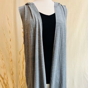 Gray Sleeveless Cardigan